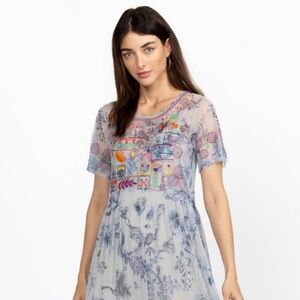 NWT JOHNNY WAS LOGAN TIERRED MESH DRESS